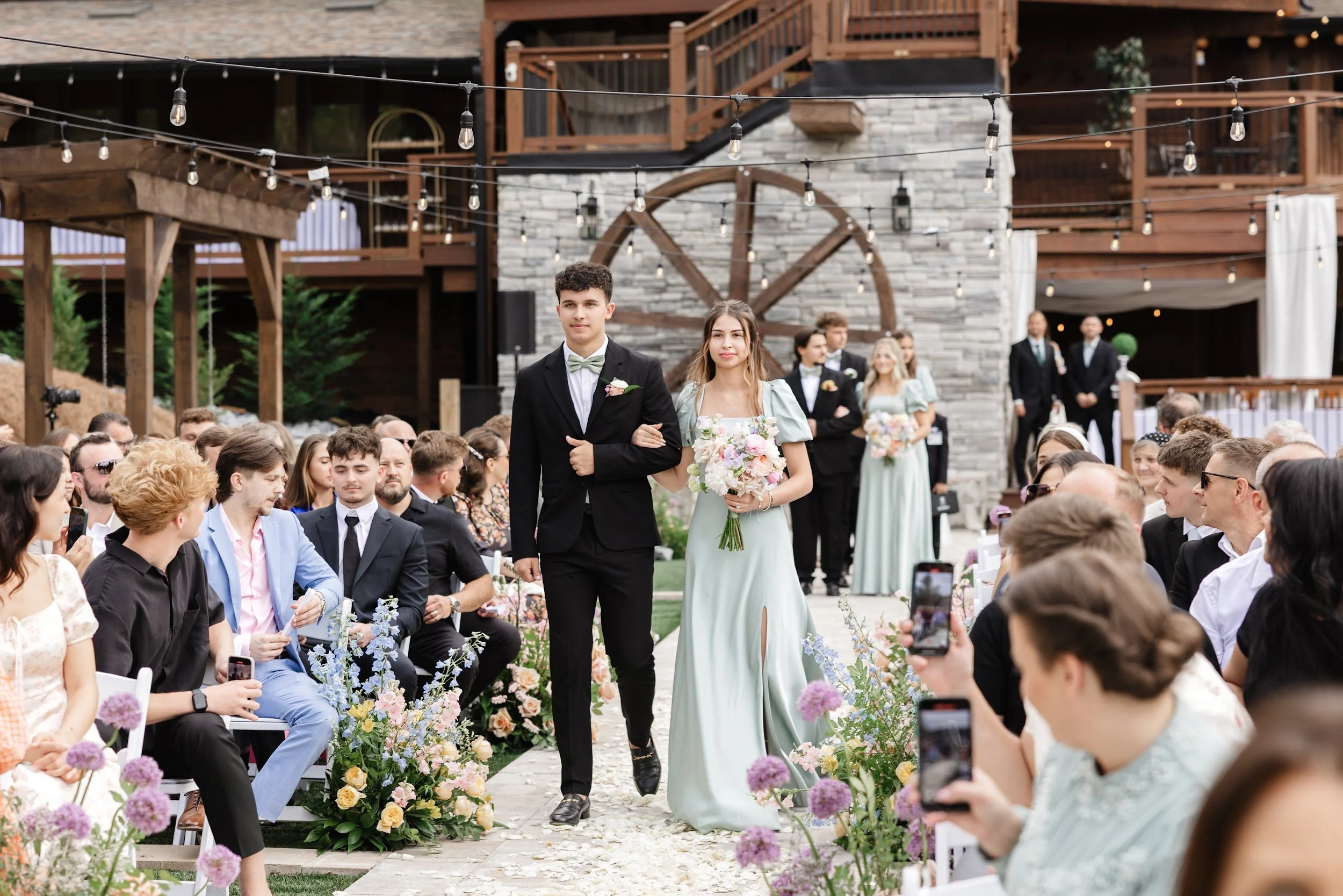 Lakefront Wedding Venues in Upstate South Carolina 3 Private lake and water wheel at Old Mill Village Campobello SC