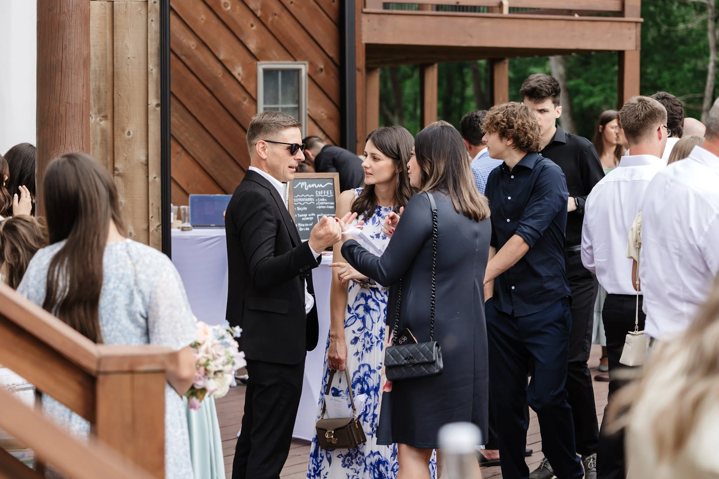 Wedding guests at lakefront venue South Carolina
