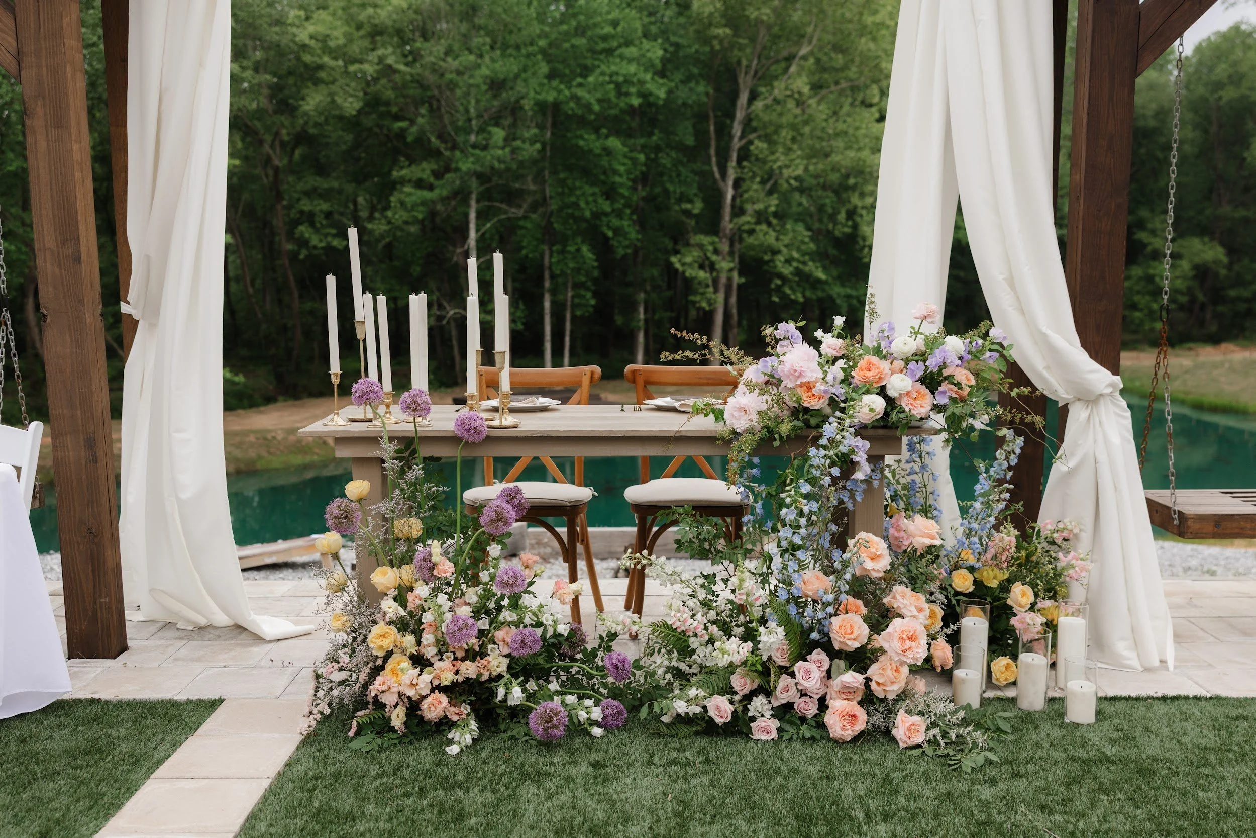 What's Included in a Wedding Venue Rental? (And What's Not) 1 Wedding venue setup with tables and chairs in Upstate South Carolina, Old Mill Village