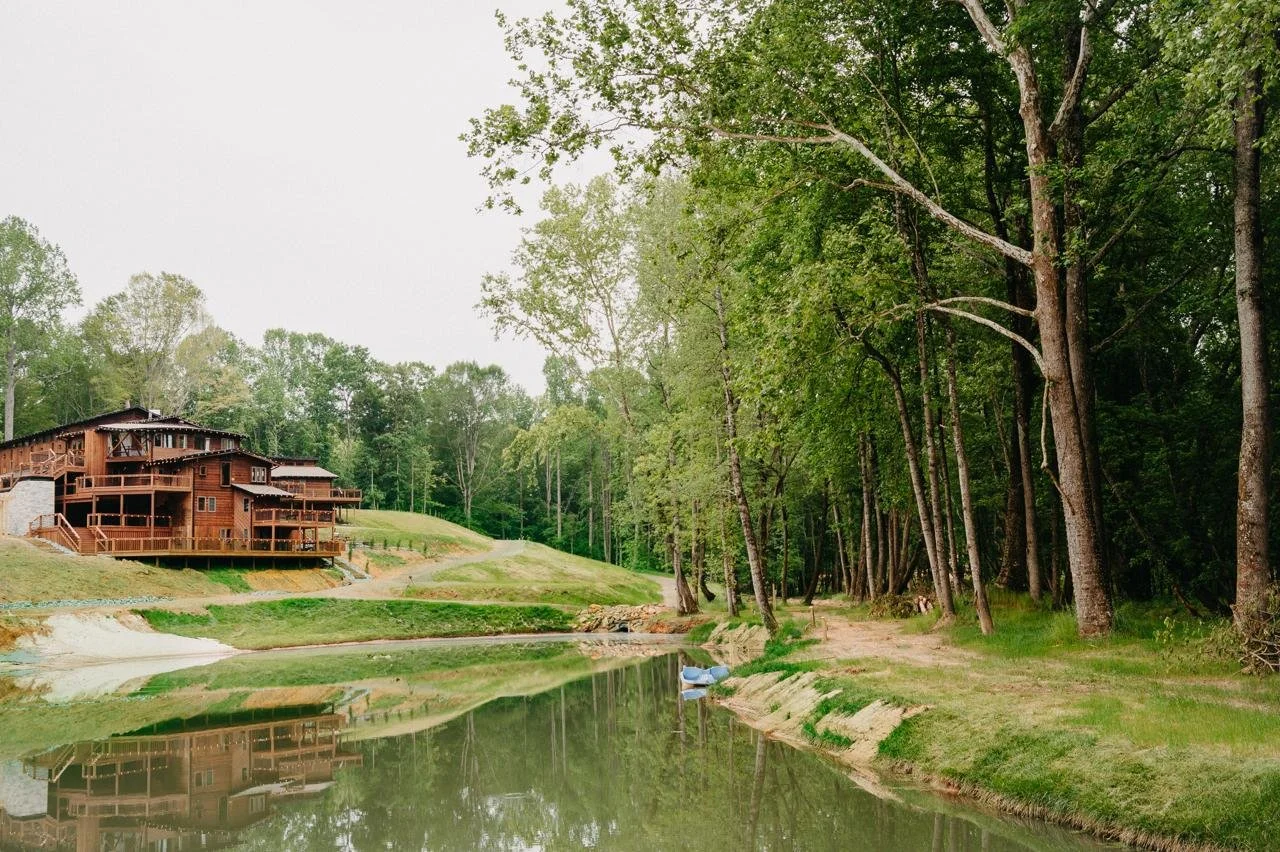 Why Couples and Groups Choose Old Mill Village in South Carolina 4 Private lake at Old Mill Village wedding & retreat venue South Carolina