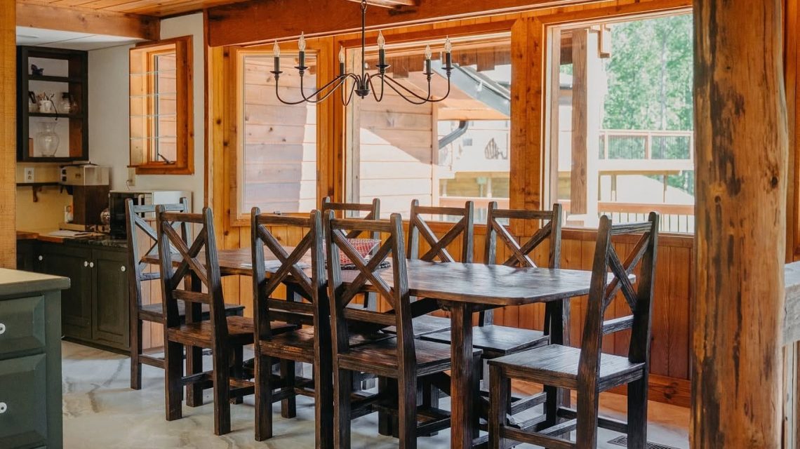 Old Mill Retreat Center 9 Cozy dining area in rustic style retreat center